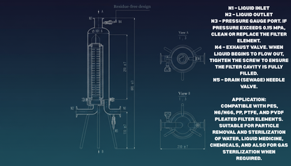 20-Inch Stainless Steel Single Core Pleated Filter Housing