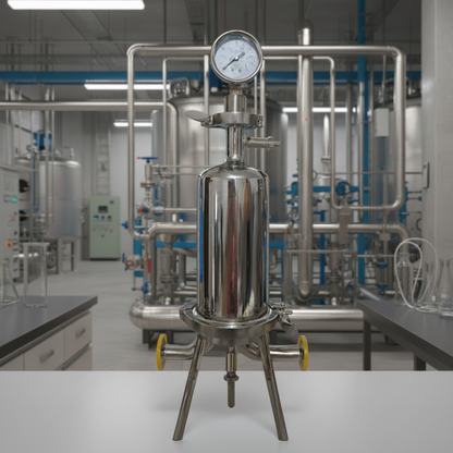 5-Inch Stainless Steel Single Core Pleated Filter Housing